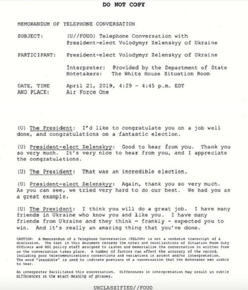 Nha Trang lai cong bo bao cao noi dung cuoc goi giua Tong thong Trump – Zelensky