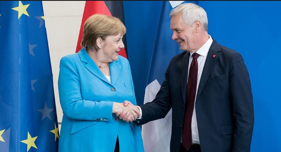 Thủ tướng Merkel sau đó khẳng định, sức khỏe của bà ổn và không có gì phải lo lắng. Các cuộc đối thoại của bà với Thủ tướng Phần Lan vẫn diễn ra theo đúng kế hoạch. Ảnh: NNF.