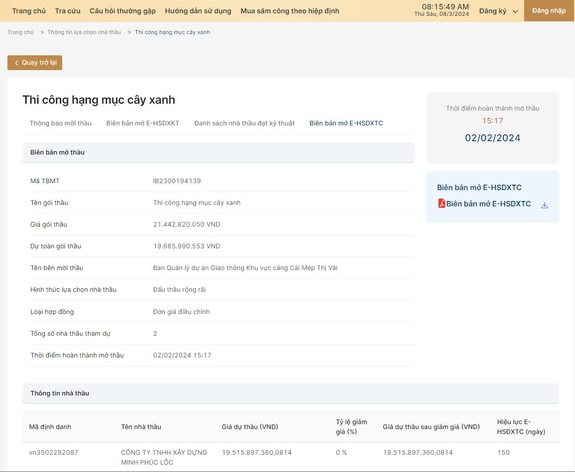 BR-VT: Gói thầu cây xanh 19 tỷ đồng bao giờ có kết quả? BR-VT: Goi thau cay xanh 19 ty dong bao gio co ket qua?