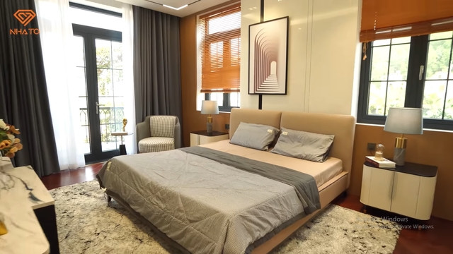 Phòng ngủ master bố trí tại tầng 2.