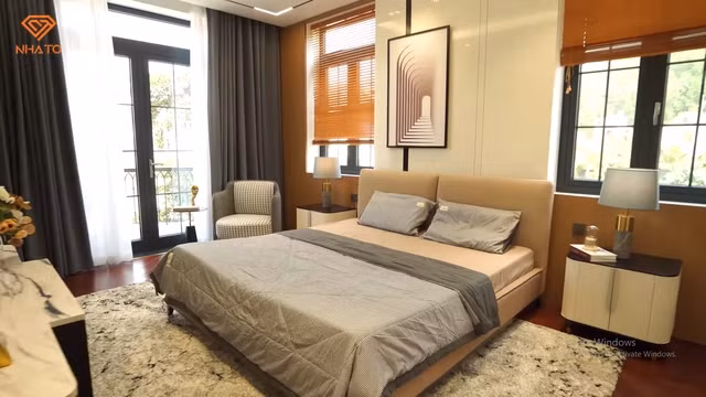 Phòng ngủ master bố trí tại tầng 2.