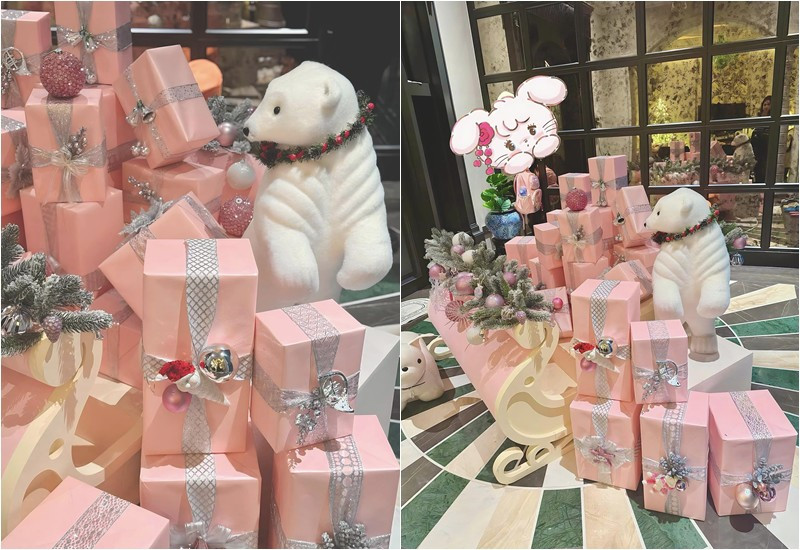 Ở một góc khác, Di Băng chuẩn bị rất nhiều hộp quà màu hồng xinh xắn.
