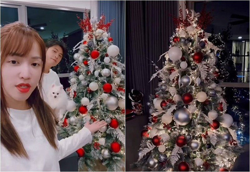 Gin Tuấn Kiệt - Puka tự tay trang trí cây thông từ trước dịp Giáng sinh cả tháng. Nguồn ảnh: FBNV, chụp màn hình