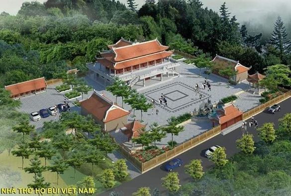 Nhà thờ tổ họ Bùi có vị trí "lưng tựa núi, mặt nhìn sông". Khuôn viên chính của nhà thờ có diện tích 5.000 m2, khu vực vườn phía sau rộng 5.000 m2 và 25.000 m2 đất chưa khai thác. Ảnh: chụp màn hình NhaTo