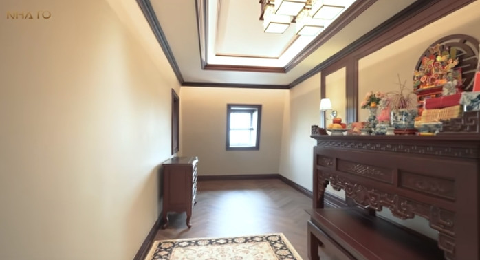 Phòng thờ, phòng giặt và kho chứa đồ được bố trí trên tầng 4.