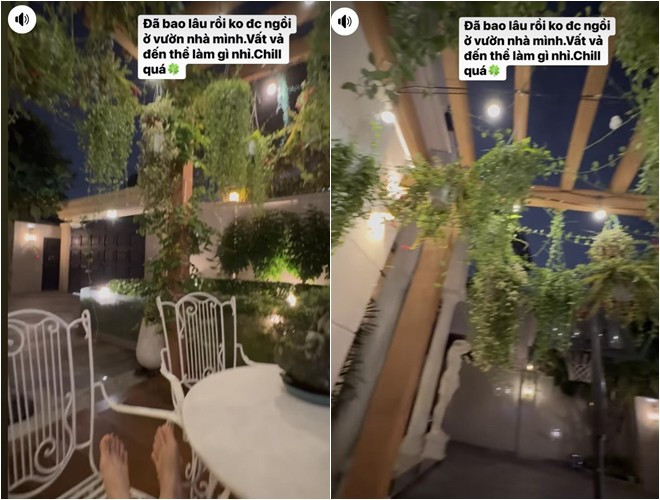 Sau một thời gian miệt mài với các show diễn, mới đây ca sĩ Lệ Quyên chia sẻ khoảnh khắc thảnh thơi trong khu vườn tại căn biệt thự xa hoa gần 600 m2.