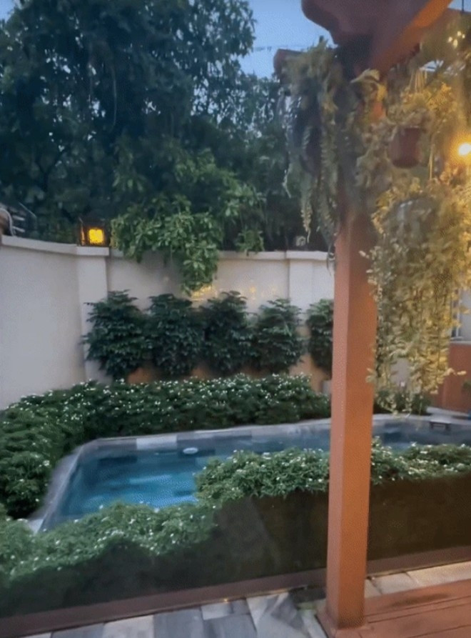 Không nhiều loài hoa rực rỡ song cây cảnh và hoa trắng li ti vẫn tạo khung cảnh lãng mạn và nên thơ.