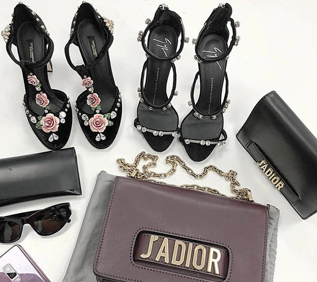 Mỗi lần mua sắm, Lan Ngọc rinh về vài món đồ hiệu đắt đỏ. Ảnh: FBNV