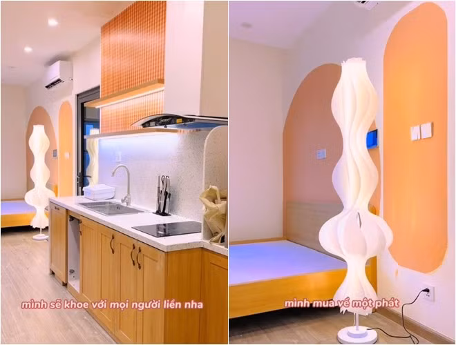 Diễn viên "Về nhà đi con" dùng tông màu cam vui mắt tô điểm cho không gian sống. Ảnh chụp màn hình