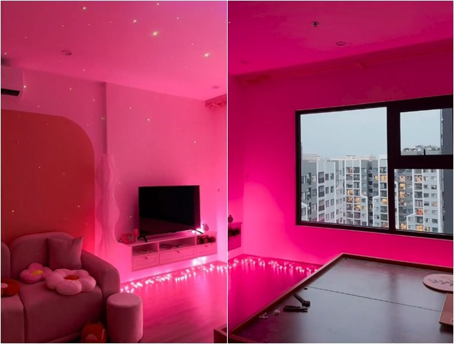 Hoàng Kim Ngọc còn set up ánh sáng hồng ngọt ngào. Ảnh chụp màn hình