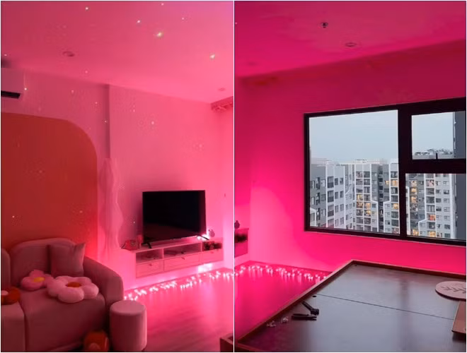 Hoàng Kim Ngọc còn set up ánh sáng hồng ngọt ngào. Ảnh chụp màn hình