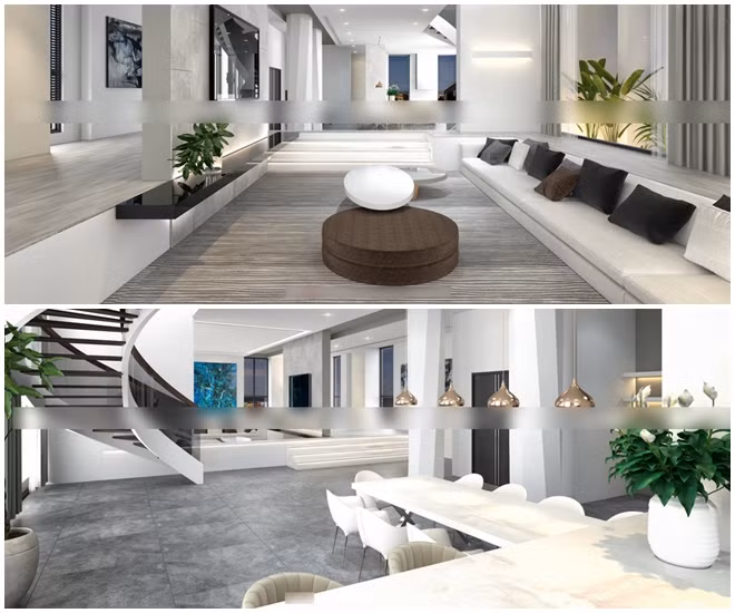 Căn penthouse của Hoàng Thùy Linh diện tích 400 m2, trị giá vài chục tỷ nếu tính cả tiền thiết kế nội thất.