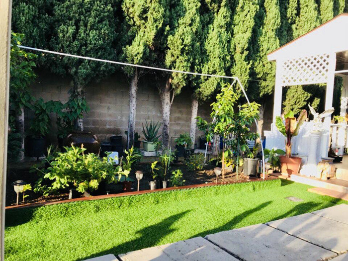 Sân vườn là nơi vợ chồng Hương Lan tiếp đón bạn bè. Ảnh; FBNV
