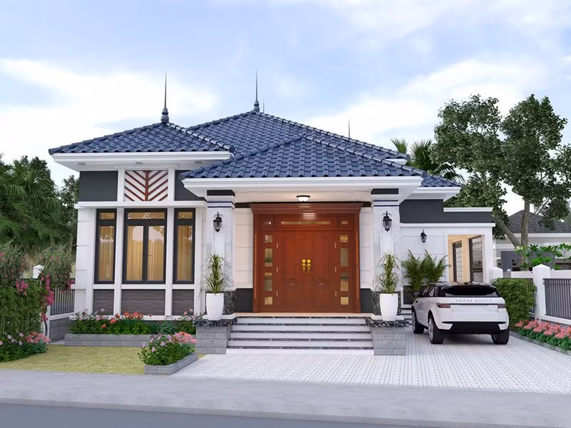 Nhà cấp 4 kiểu Nhật với hình dáng vuông vắn, mái lùn và độ dốc nhẹ giúp tạo sự cân bằng cũng được nhiều gia chủ lựa chọn. Ảnh: Xaynhanhanh