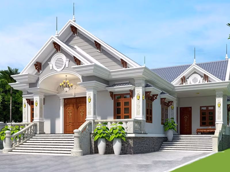 Nhà cấp 4 hình chữ L được ưa chuộng nhờ tạo ra khoảng không gian sinh hoạt thoải mái cho các thành viên trong gia đình. Ảnh: Xaynhanhanh