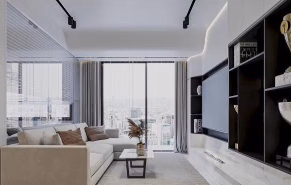 Bùi Tiến Dũng lựa chọn phong cách thiết kế đơn giản với tông màu be - trắng sang trọng.