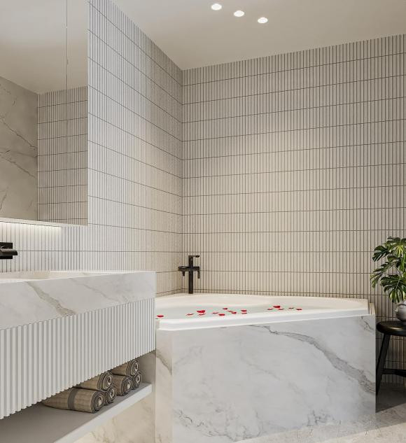 Phòng tắm hiện đại như trong khách sạn 5 sao. Nguồn ảnh: FBNV