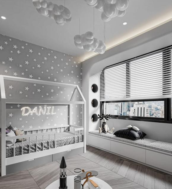 Khu vực Bùi Tiến Dũng hài lòng nhất là phòng ngủ riêng của cậu con trai Danil.