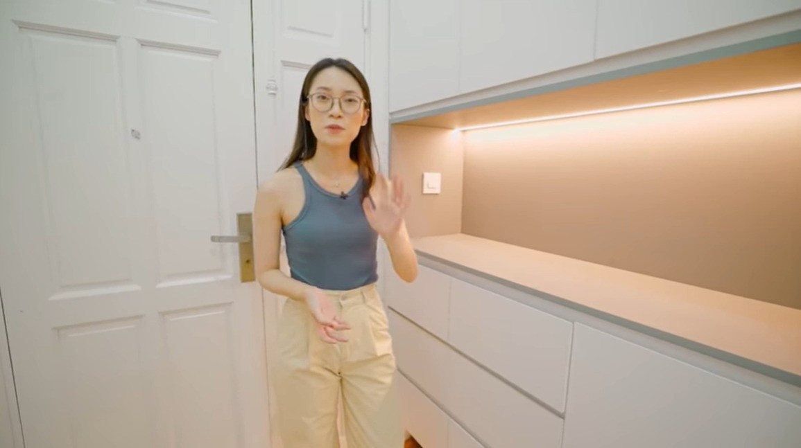 Năm ngoái, MC Khánh Vy chia sẻ trên kênh Youtube đoạn clip giới thiệu về căn nhà mới. Ảnh: Chụp màn hình