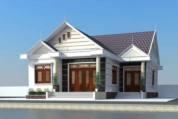 Nhà cấp 4 mái thái nhiều lớp vừa tạo tính thẩm mỹ, vừa che nắng mưa tốt hơn. Ảnh: Internet