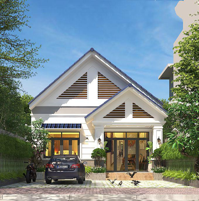 Mang phong cách hiện đại, nhà cấp 4 thiết kế không quá cầu kỳ, gồm 3 phòng ngủ. Ảnh: Tietkethicongnhadep