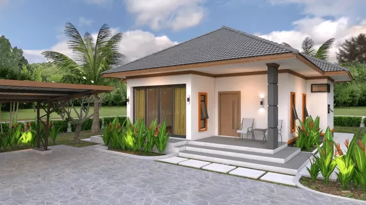 Mẫu nhà cấp 4 mái Nhật đơn giản, vừa đảm bảo tính thẩm mỹ, vừa tiết kiệm chi phí đang được ưa chuộng ở các vùng nông thôn. Ảnh: Vinhtuong