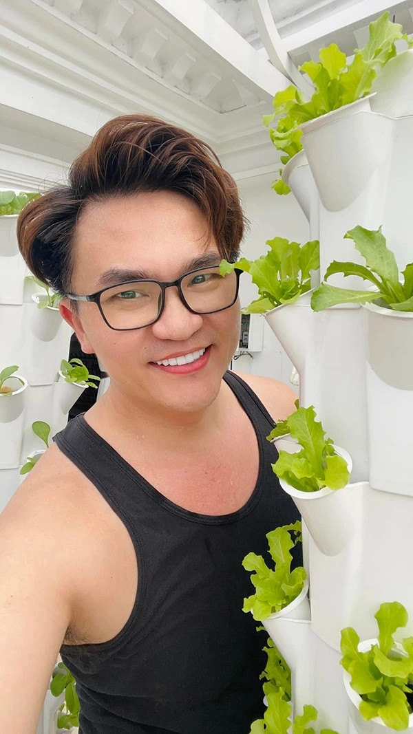 Gần đây, MC Đại Nghĩa trồng chủ yếu là rau xà lách, cà chua, dưa lê.