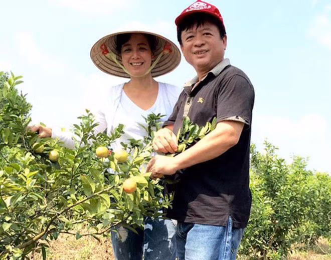 Trong khu vườn, gia đình nữ nghệ sĩ còn trồng rất nhiều loại cây ăn trái như: Bưởi, cam, mít, ổi, lê, táo... Ảnh: FBNV