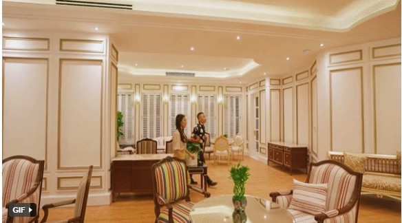 Không gian bên trong biệt thự thiết kế sang trọng như khách sạn 5 sao.