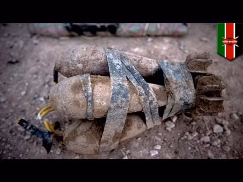 Bom tự chế làm từ những quả đạn cối. Nguồn ảnh: Youtube.