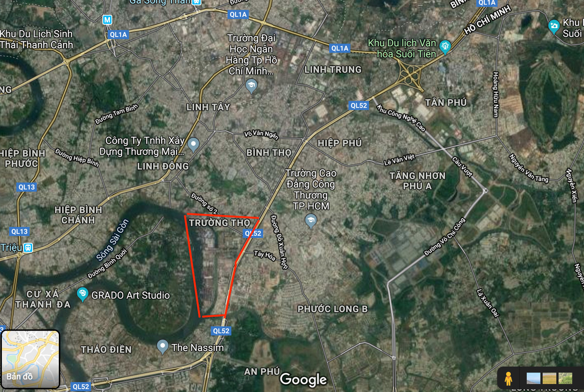 Cụm cảng Trường Thọ và các nhà máy điện, nhà máy thép ở khu vực Trường Thọ. (Ảnh: Google Map).