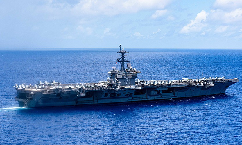 Đợt diễn tập này diễn ra đúng một tuần sau khi tàu USS Nimitz và một tàu sân bay khác là USS Theodore Roosevelt tiến hành diễn tập chung tại khu vực.