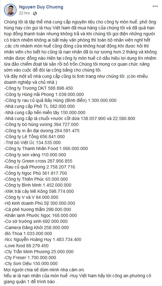 Chu chuoi nha hang Mon Hue bi to no nha cung cap hang chuc ty la ai?-Hinh-2