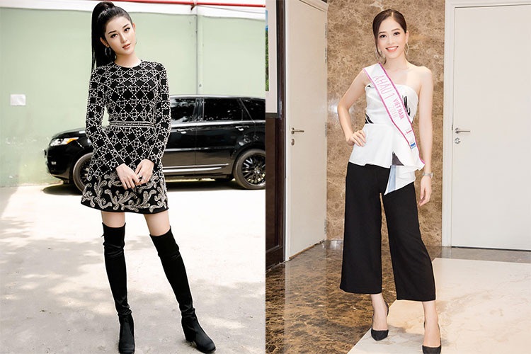 Huyền My có gu thời trang sành điệu còn Phương Nga trẻ trung, năng động. Ảnh: FBNV