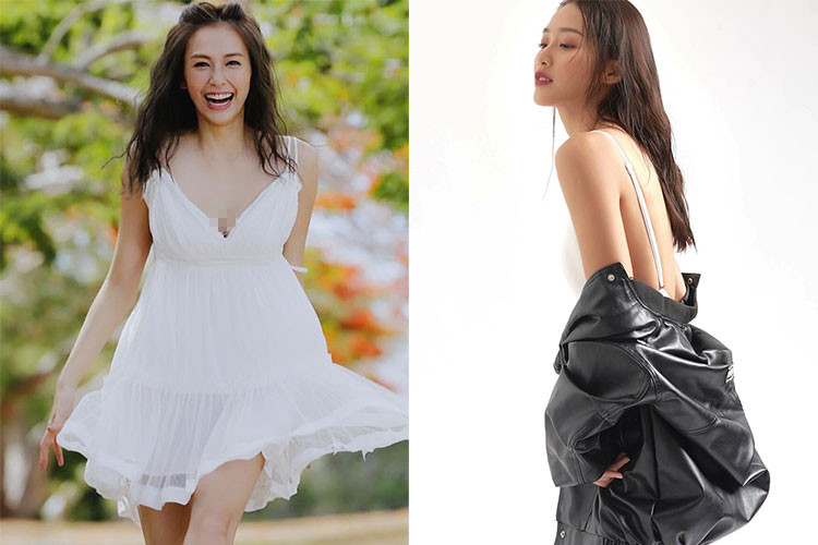 Nữ chính "Hậu duệ mặt trời" bản Đài Loan vốn theo đuổi gu thời trang gợi cảm trong khi đó Khả Ngân hiếm hoi mặc gợi cảm.