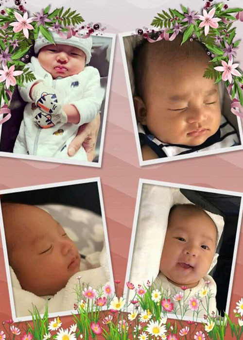 Một người hâm mộ ghép những khoảnh khắc đáng yêu của bé Bảo Bảo tặng Thúy Diễm và Lương Thế Thành.