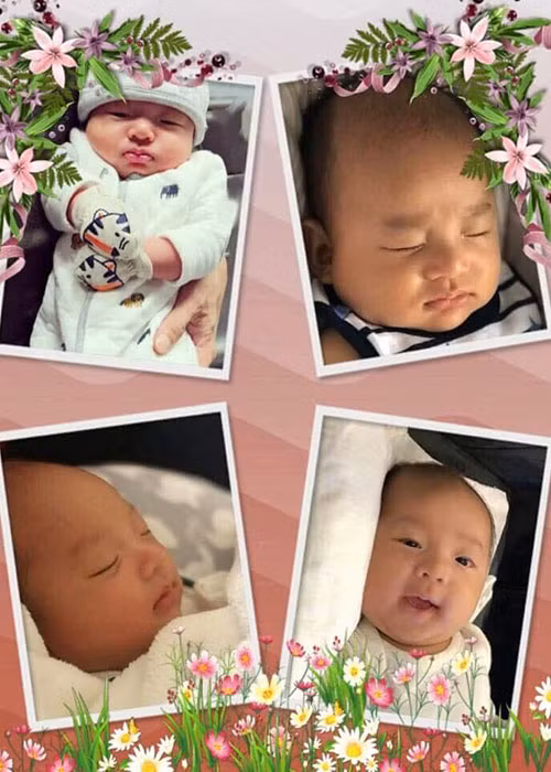 Một người hâm mộ ghép những khoảnh khắc đáng yêu của bé Bảo Bảo tặng Thúy Diễm và Lương Thế Thành.