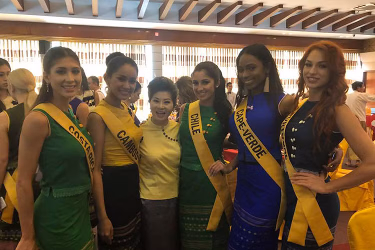 Dy Lika đang nỗ lực trong mọi hoạt động tại cuộc thi Hoa hậu Hòa bình Quốc tế 2018.