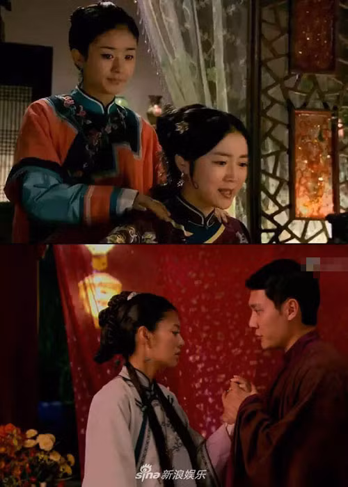 Ở thời điểm tham gia bộ phim "Phận hồng nhan", Triệu Lệ Dĩnh cũng chưa nổi tiếng còn ông xã luôn đóng vai chính.