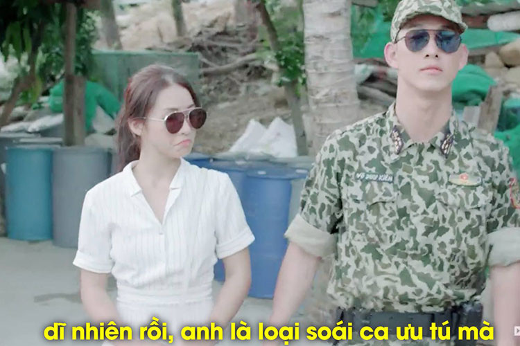 Nói chuyện với Hoài Phương, Duy Kiên tự nhận mình là soái ca ưu tú.