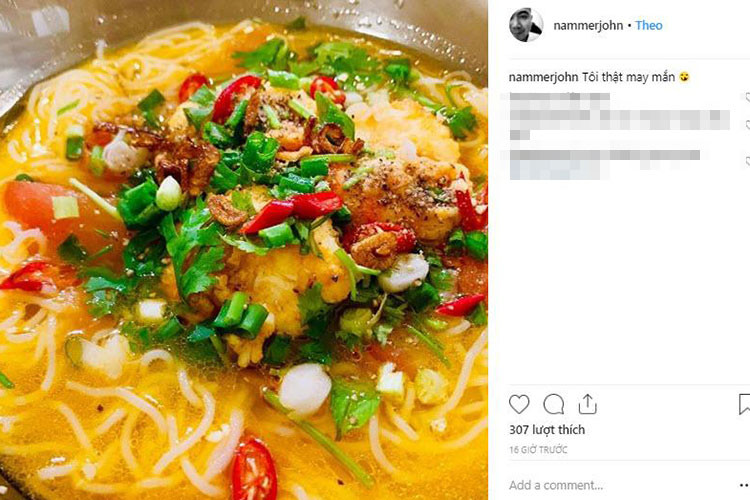 Mới đây, hào hứng đăng ảnh món ăn Lan Khuê nấu, Tuấn John bày tỏ cảm thấy thật may mắn. Ảnh: Khám phá