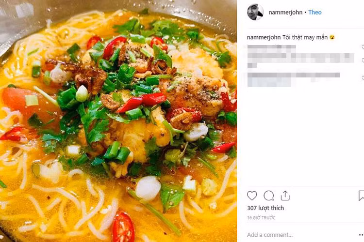 Mới đây, hào hứng đăng ảnh món ăn Lan Khuê nấu, Tuấn John bày tỏ cảm thấy thật may mắn. Ảnh: Khám phá