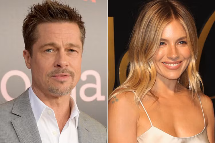 Brad Pitt còn vướng tin đồn tình cảm với ngôi sao nước Anh Sienna Miller khi cả hai bị bắt gặp thân mật tại một lễ hội âm nhạc. Ảnh: Extra
