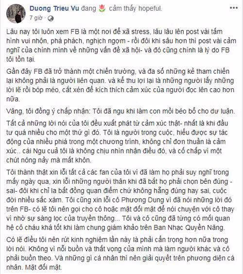 Duong Trieu Vu xin loi danh ca Phuong Dung sau on ao-Hinh-2