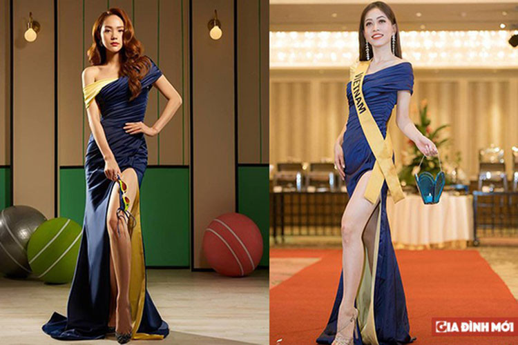 Hình ảnh Phương Nga đụng hàng Minh Hằng. Ảnh: Gia đình mới