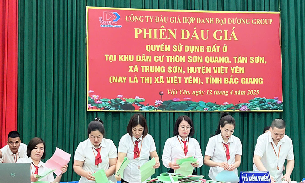 Viet Yen dau gia thanh cong 116 lo dat, thu 220 ty dong