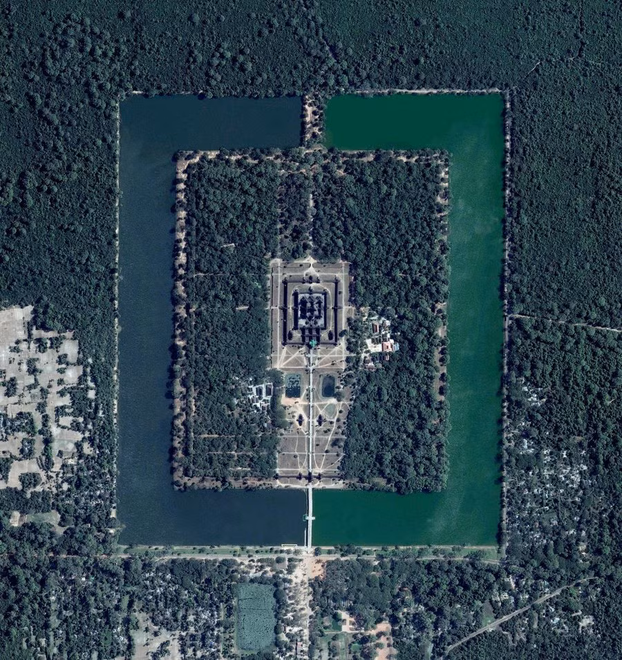 Đền Angkor Wat, Campuchi khi được ngắm nhìn toàn cảnh từ trên cao. Ảnh: SCapacity.