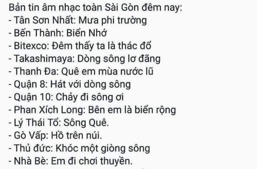 Nếu không có khả năng sử dụng các công cụ chỉnh sửa để chế ảnh, bạn có thể tạo một danh sách nhạc cực độc đáo về chủ đề sông nước giữa lòng Sài Gòn như thế này. Ảnh: VozF17/F33.