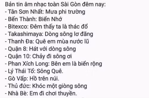 Nếu không có khả năng sử dụng các công cụ chỉnh sửa để chế ảnh, bạn có thể tạo một danh sách nhạc cực độc đáo về chủ đề sông nước giữa lòng Sài Gòn như thế này. Ảnh: VozF17/F33.