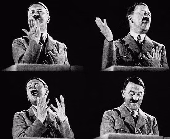 Hitler cũng được coi là người có khả năng diễn thuyết trước đám đông rất giỏi với sự biểu cảm trong cả giọng điệu và nét mặt thu hút được hàng triệu người nghe. Ảnh: Foros.
